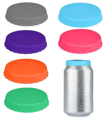 6er Set Silikon-Dosendeckel, auslaufsicher, kohlensäureerhaltend, mehrfarbig