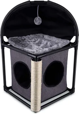 Obrázok produktu pre Mačací strom 43x43x72 cm, tmavosivé PVC, pre malé priestory
