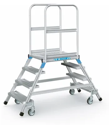 Produktbild von Zarges Podestleiter fahrbar mit 2x4 Leichtmetall-Stufen