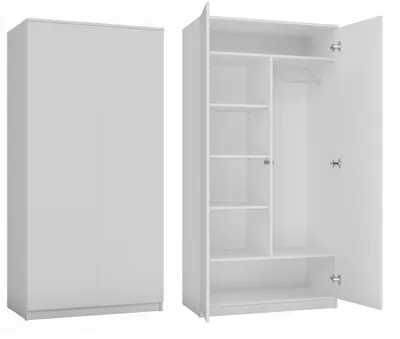 Zdjęcie produktu dla Cdf Szafa Garderoba Sd-90 Drzwi Półki Biała