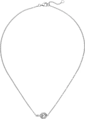 Produktbild von Collier Halskette 925 Sterling Silber 20 Zirkonia 45 cm Kette Silberkette