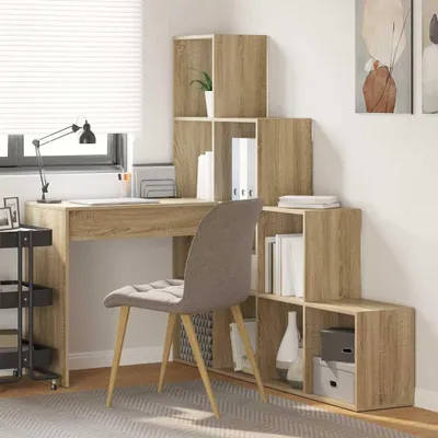Image de Maison Exclusive - Bureau d'angle Chêne Sonoma 101,5 x 149,5 x 149,5 cm