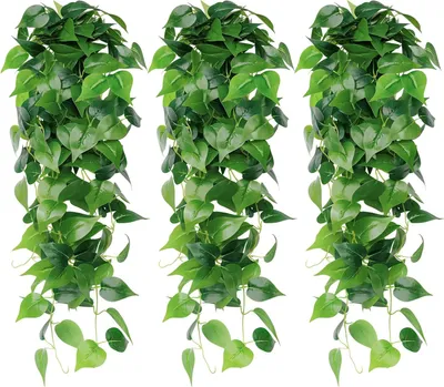 Produktbild von 3 Stück Künstliche Hängepflanzen 100cm Lange Künstliche Hängepflanze Hochzeitsdeko Faux Efeu Reben für Wand Haus Zimmer Indoor Outdoor Dekoration (Lvluo)