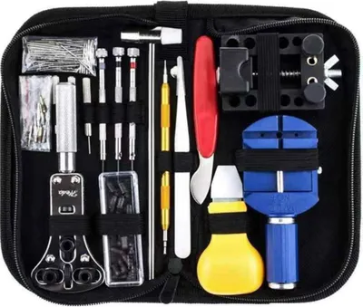 Produktbild von 147-teiliges Uhrenwerkzeug-Set, professionelles Uhrmacher-Uhrenreparaturwerkzeug für Uhrenarmband-Entferner-Öffner