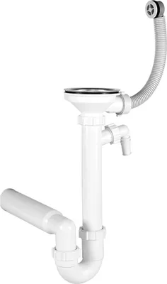 Produktbild von Siphon Waschbecken Geräteanschluss Abflussgarnitur Ablaufventil Ø 114mm Überlauf