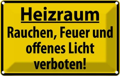 Produktbild von vianmo Blechschild 20x30 cm Heizraum Rauchen verboten Warnschild Hinweisschild Sicherheit Vorsicht