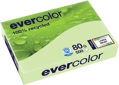 Produktbild von Clairefontaine - Evercolor farbiges Recyclingpapier, A3, 80 g, 500 Blatt, hellgrün