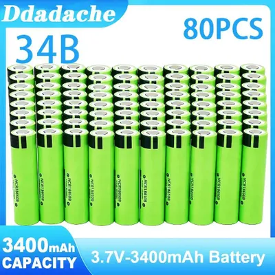 Obrázok produktu pre Lítium-iónové akumulátory 18650 – 34B – dobíjateľné – 3,7 V – 3400 mAh – 80 kusov – iba články
