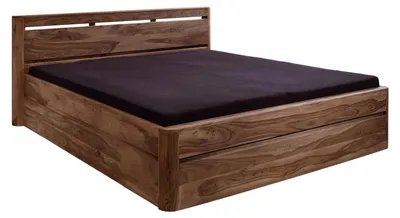 Produktbild von MASSIVMOEBEL24 Bett Sheesham 200x200x90 rot-braun gebeizt TORONTO #158