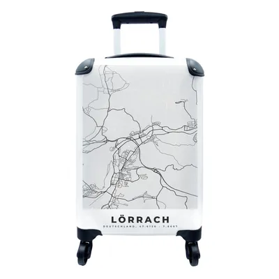 Produktbild von MuchoWow® Koffer Handgepäck Trolley Rollkoffer Kleine Reisekoffer mit 4 Rollen - Stadtplan - Karte - Lörrach - Deutschland - Cabin Size < 55x40x23 cm & 55x40x20 cm - Fotokoffer - Kabinenkoffer - Boardgepäck - Reise-Box - Reisekoffer - Reisegepäck - Koffer mit Bild - Trolley für Kinder