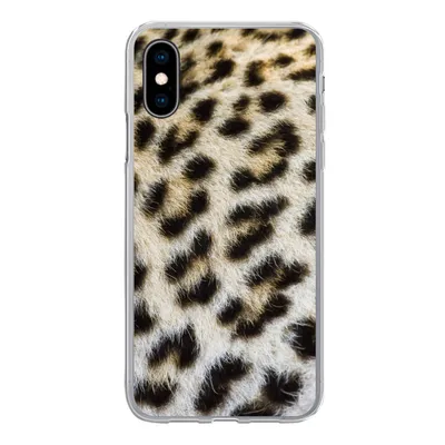 Produktbild von MuchoWow® Handyhülle Schutzhülle Hülle für iPhone X Nahaufnahme Mantel Leopard Silikon Softcase Handy Hülle - Handyhülle