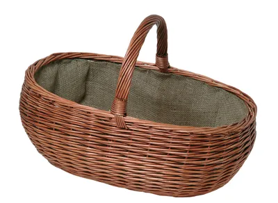 Obrázek produktu pro Koš na dřevo / koš na palivové dřevo Lienbacher oválný vrbový světlý / jutový 65x40x40cm