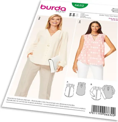 Obrázok produktu pre Strih Burda 6632 - Blúzka, zapínacia blúzka, košeľa