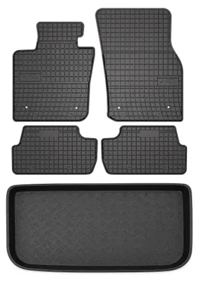 Imagen del producto de Alfombrillas de goma + bandeja de maletero para Mini Cooper F56 desde 2013 – juego de 5 piezas, , a medida – Wielganizator SolidPRO