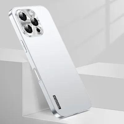 Image de Pour Apple iPhone 16 Pro Max Design métallique mat fin Housse de téléphone portable Etui argenté