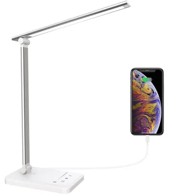 Image de Lampe de bureau LED Amnossi, avec variateur d'intensité, 5 couleurs et 5 niveaux de luminosité