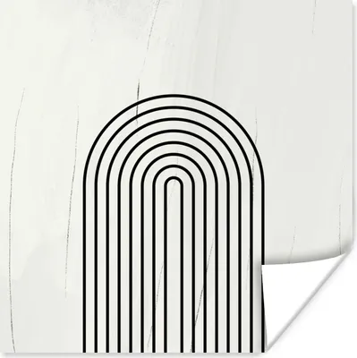 Produktbild von MuchoWow® Poster Linien - Schwarz - Weiß - Abstrakt 100x100 cm - Babyzimmer