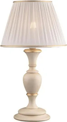Image de Fiorenza Lampe en bois ivoire et doré 1 lumière avec abat-jour dm.35 H.62 d.35 BL172-LM-AV