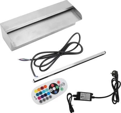 Image de Fontaine de piscine en acier inoxydable G1 avec bande lumineuse LED pour les décorations de piscine