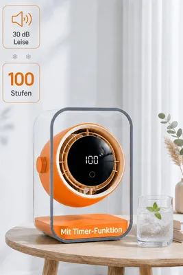Produktbild von Tischventilator, Ventilator leise, 720° einstellbar, 3 Timer-Stufen (3/6/9h), 100 Geschwindigkeiten, Ventilatoren USB, LED display, Überall einsetzbar