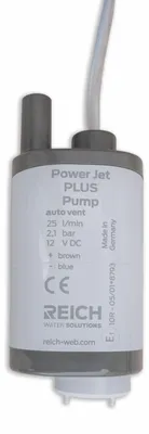Obrázok produktu pre Ponorné čerpadlo Reich POWER JET PLUS, 12 V – 12 litrov/minútu, 2,1 bar, vrátane spätného ventilu, sada