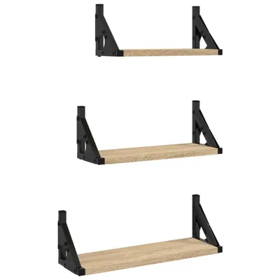 Immagine prodotto di vidaXL Set di mensole da parete a 3 pezzi in legno di quercia Sonoma