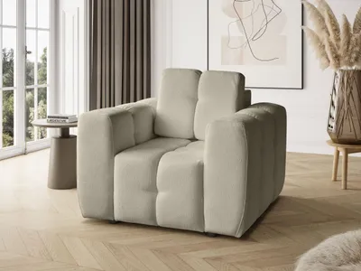 Produktbild von Sessel BONA - eleganter, großer & bequemer Loungesessel - Dunkelbeige (Raven 28)