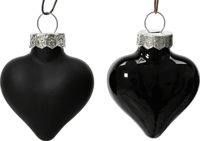 Imagen del producto de Juego de 12 adornos navideños con forma de corazón, color , esferas de vidrio de 4,5 cm, decoración festiva para Navidad