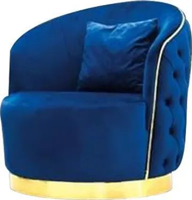 Produktbild von Blauer Chesterfield Sessel Wohnzimmer Rundsessel Designer Einsitzer JVmoebel