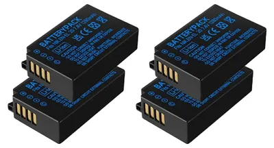 Immagine prodotto di Batteria per fotocamera, caricabatterie a doppio slot, alta capacità, 4 batterie