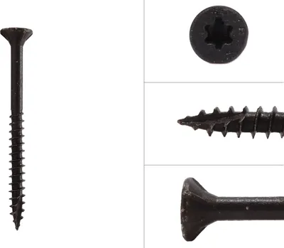 Obrázok produktu pre Čierne pozinkované skrutky 4 x 70 mm Torx 20 s rezným hrotom - balenie 100 skrutiek