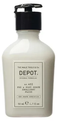 Obrázok produktu pre Depot 400, Špeciálna príprava na holenie, č. 402, Esenciálne oleje, Upokojujúci prípravok na prípravu a po holení, 50 ml