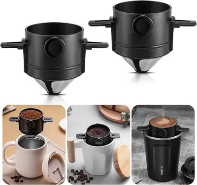 Produktbild von Reisfertig Kaffeefilter - 2 Stück - Camping Kaffeefilter - Edelstahl Kaffeefilter - Ohne Filterpapier Notwendig - Ideal für Selbstkaffee Zubereitung