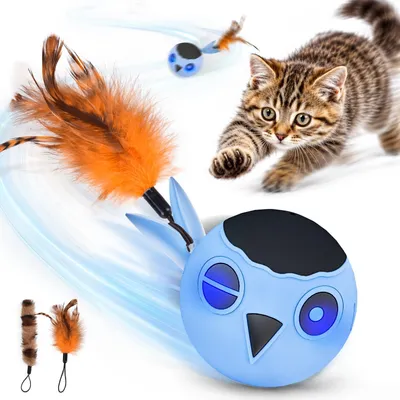 Produktbild von Katzenspielzeug Katzenspielball Interaktiver Spielball - Automatisch - Blau - Für Hauskatzen
