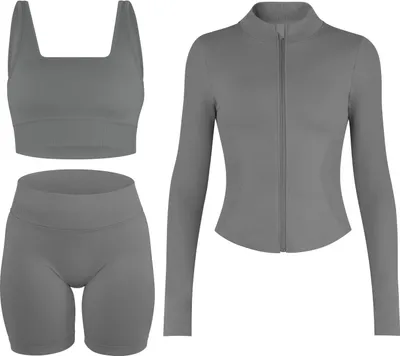 Produktbild von Circle Five Scrunch Shape Trainings-Set (Push-Up Shorts, Zipper Shaping Jacke und Medium Support Sport-BH)