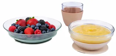 Produktbild von BÉABA & Duralex, Kinder Essensset Glas, Teller, Schale Und Becher Mit Silikon Sa