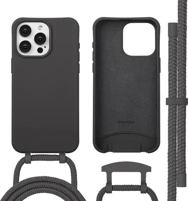 Image de imoshion Coque arrière colorée avec cordon amovible et MagSafe pour Apple iPhone 15 Pro Max - Black Coffee