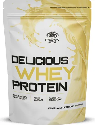 Immagine prodotto di Delicious Whey Protein - 450g : Vanilla Milkshake I proteine I mix di proteine (concentrato di siero di latte e isolato di siero di latte) I consistenza del frullato I con lattasi I solubilità perfetta I sapore imbattibile I costruzione muscolare