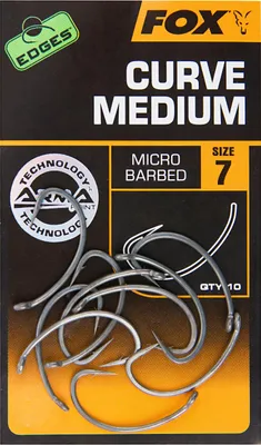 Immagine prodotto di Fox Fishing Edges Curve Shank Medium Hook #2 Argento Gancio da pesca