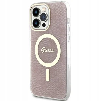 Produktbild von Guess Hardcase 4G MagSafe Tasche für iPhone 13 Pro Max, rosa Case, Cover, Handy hülle, Handy tasche, Futeral