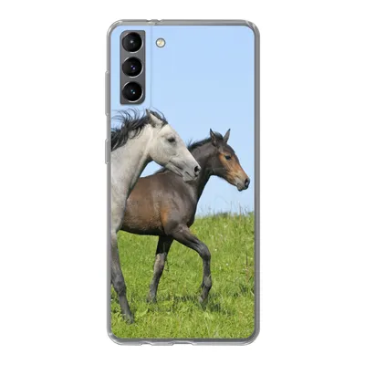 Produktbild von MuchoWow® Handyhülle Schutzhülle Hülle für Samsung Galaxy S21 Plus Pferde - Tiere - Gras Silikon Softcase Handy Hülle - Handy-Tasche