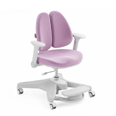 Produktbild von Ergonomischer Kinder Schreibtischstuhl mit Fußstütze & Mesh-Sitz – Höhenverstellbarer Drehstuhl für Kinderzimmer & Hausaufgaben (violett)
