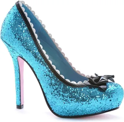 Produktbild von Blaue Glitter Pumps mit Lackschleife Schuhgröße Damen: 38