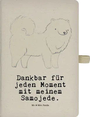 Produktbild von Mr. & Mrs. Panda Adressbuch Samojede Moment - Transparent - Geschenk, Skizzenbuch, Samojedenspitz, Tagebuch, Journal, notizbuch a4, Kladde, Samojedenhund