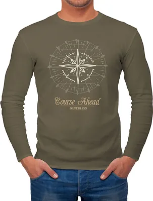 Produktbild von Herren Longsleeve Kompass Navigator Langarmshirt Neverless® khaki L