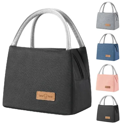 Isolierte Lunchtas, 8 L, schwarz, auslaufsicher, Oxford-Stoff