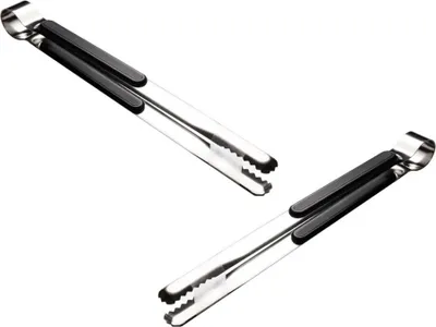 Produktbild von 2 x Kochpinzette 25,5 cm lang | Küchenpinzette | Grillpinzette | universal Küchenzange | Grillzange Edelstahl | Shiha Kohlezange | Buffetzange | Gourmetzange | Gebäckzange Servierzange Eiswürfelzange