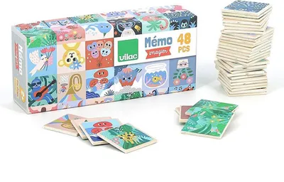 Imagen del producto de Vilac: Juego de memoria de madera con animales divertidos