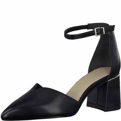 Produktbild von Tamaris Damen Pumps Leder Spangenpumps 1-22427-28, Größe:39 EU, Farbe:Schwarz