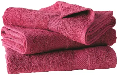 Image de serviette Hélène140 cm coton fuchsia 3 pièces